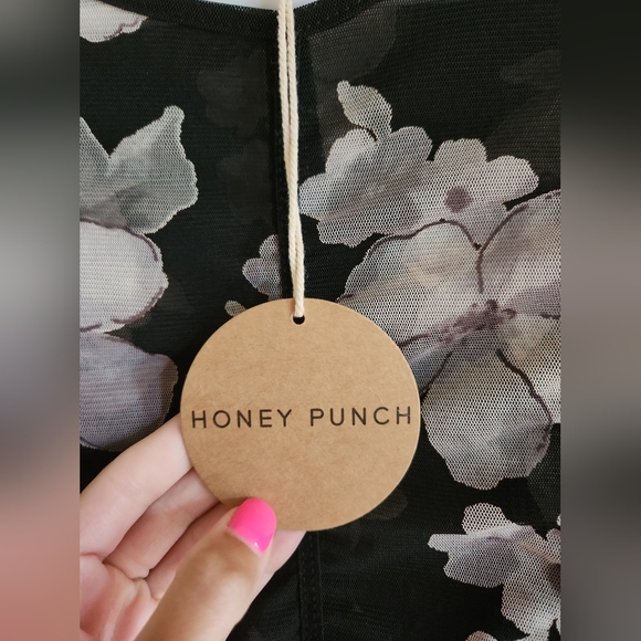 NWT Black Floral Sheer Dress - Picture 4 of 9